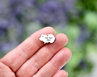 Personalized Stainless Steel  Guinea Pig  Laser Engraved, Choose your Font Charm EB248E