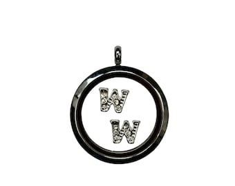 1 Memory Locket Letter W Charm FL285