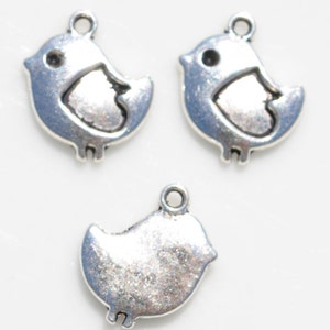 5 Little Baby Chick Silver Tone Charms SC3524 image 4