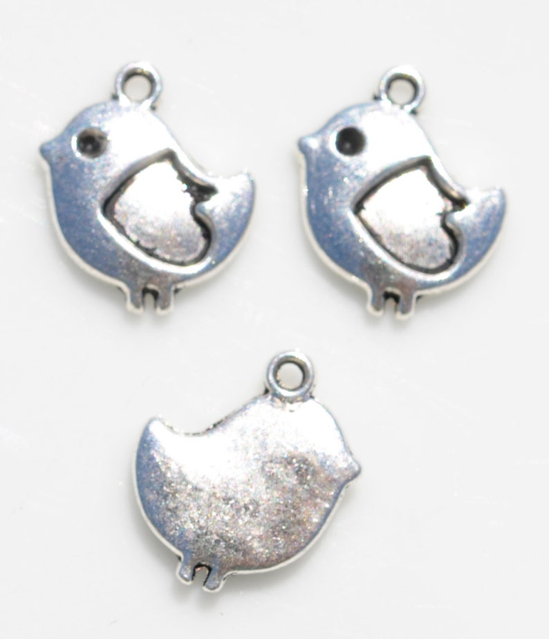 5 Little Baby Chick Silver Tone Charms SC3524 image 4