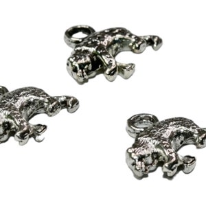 10 Bear Silver Tone 3D Charms SC1556 image 4