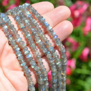 51 Labradorite 3 x 6mm  Rondelle Beads  BD838
