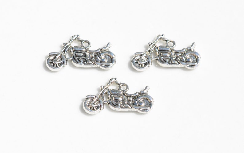 BULK 50 Motorcycle Silver Tone Charms SC1301 image 4