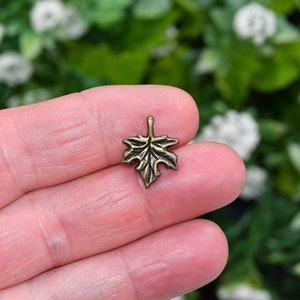 BULK 50 Maple Leaf Bronze Tone Charms BC2807 image 1