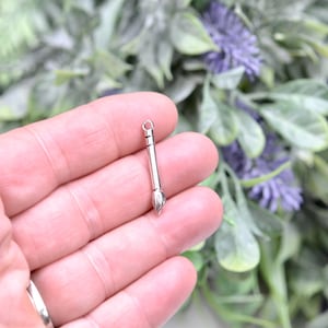 5  Paint Brush Silver Tone Charms SC3345