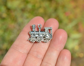 BULK 20 Train Silver Tone Charms SC3972