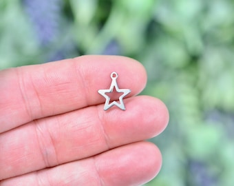 10 Star Stainless Steel  Charms  SC5177