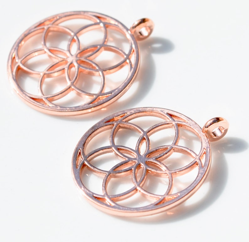 5 Flower Rose Gold Tone Charms GC3241