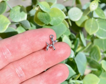 BULK 50  Balloon Animal Dog Silver Tone Charms SC6924