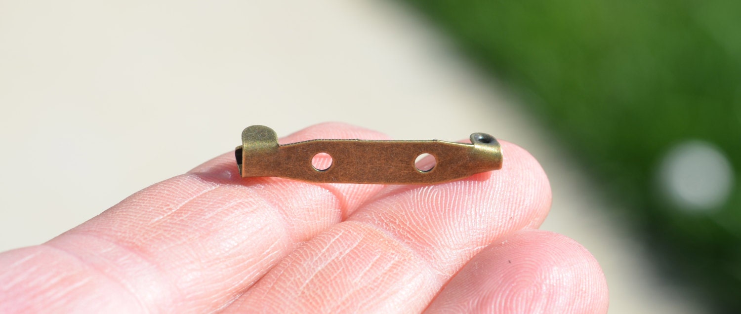 10 pcs Antique Bronze Safety Pins Brooch 15x70mm A4771