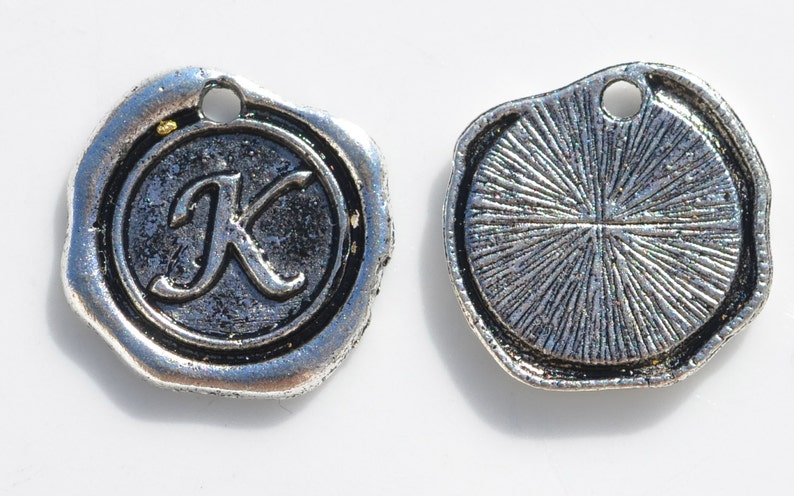 5 Letter K Wax Stamp Silver Tone Charms SC2944 Etsy