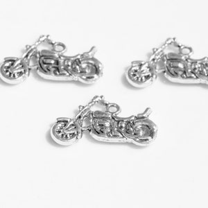 BULK 50 Motorcycle Silver Tone Charms SC1301 image 3