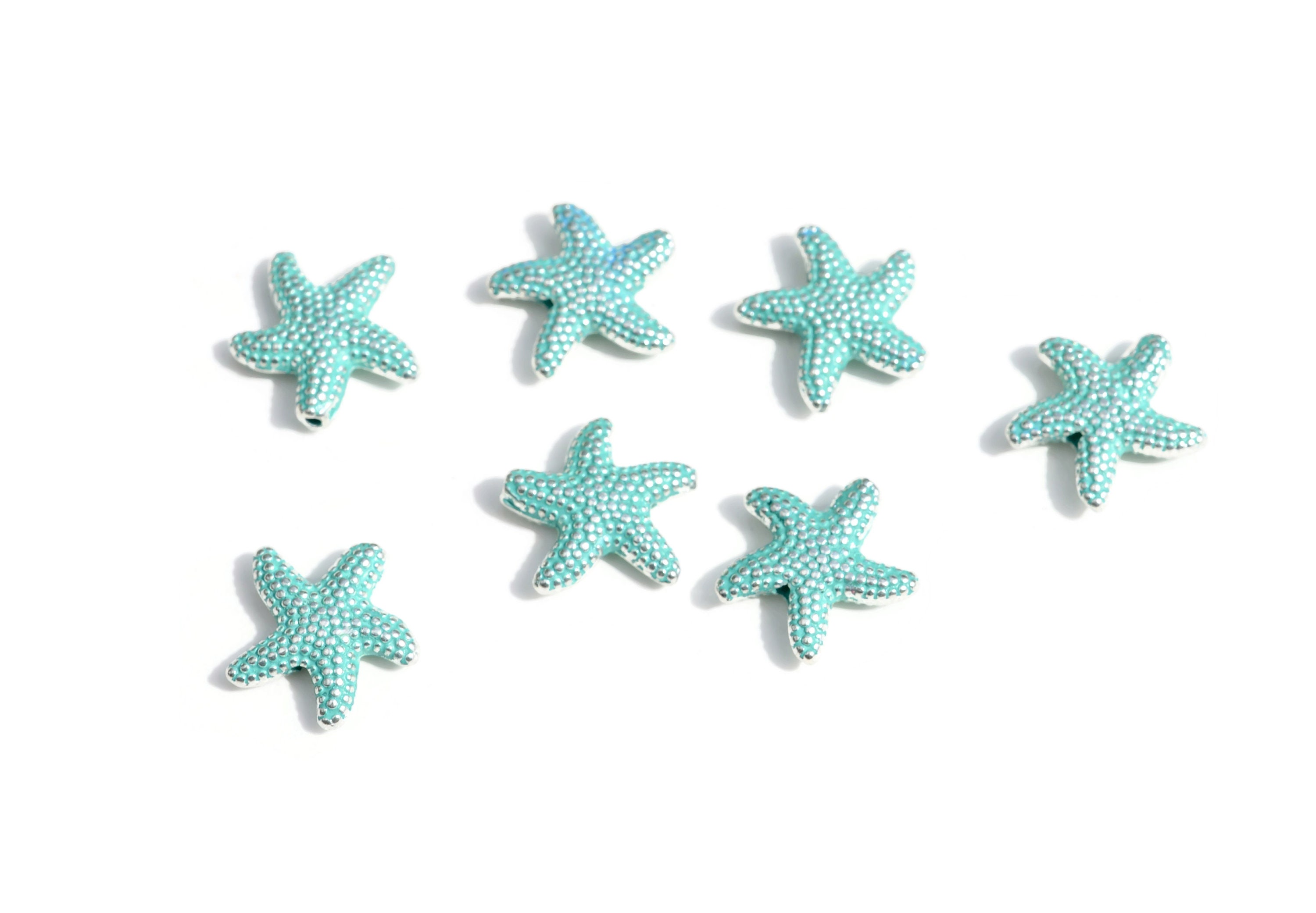 5 Green Starfish Spacer Beads BD744 - Etsy
