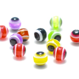 BULK 100 Mixed Color Evil Eye Resin Beads  BD931