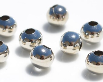 BULK 50 Antique Silver Tone 9mm  Round  Beads BD532