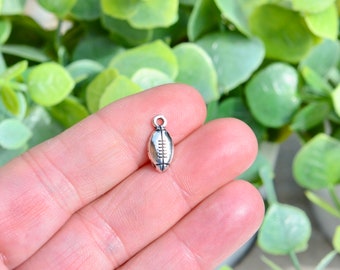 BULK 50  Football Silver Tone Charms SC5951