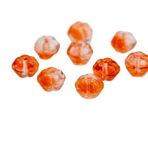 BULK 50 Orange Glass Pumpkin  Beads  BD1084