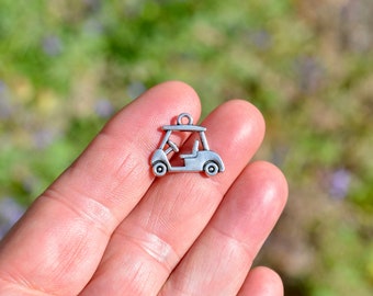 1 Golf Cart Silver Tone Charm SC2438