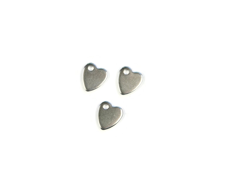 Personalized Stainless Steel Tiny Heart Charm, Laser Engraved, Choose Your Font EB30E image 9