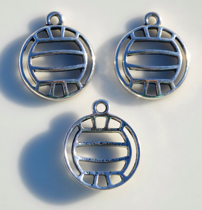 BULK 20 Volleyball or Water Polo Silver Tone Charms SC3701 Etsy