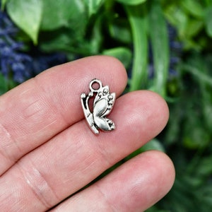 10  Butterfly Silver Tone  Charms SC1441