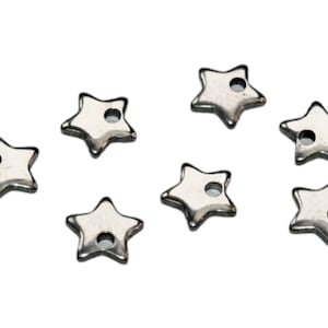 25 Stainless Steel Blank Mini Star Charms SC3419 - Etsy