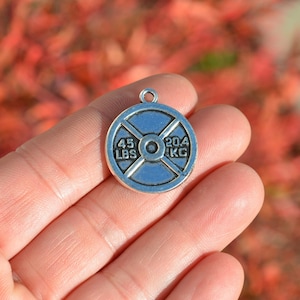 BULK 20 Silver Weight Lifting Charms SC5374
