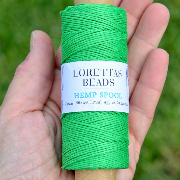 Green 20lb. Hemp Cord 1mm Spool HC209