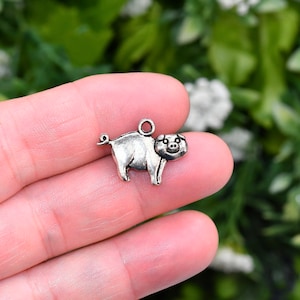 5 Pig Silver Tone Charms SC2326