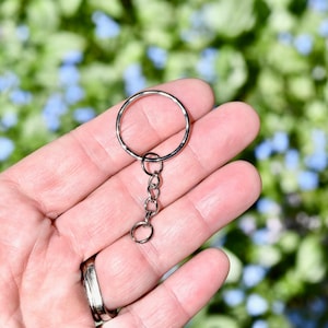 BULK 50 Key Ring Holder Silver Tone With Extender Chain F321