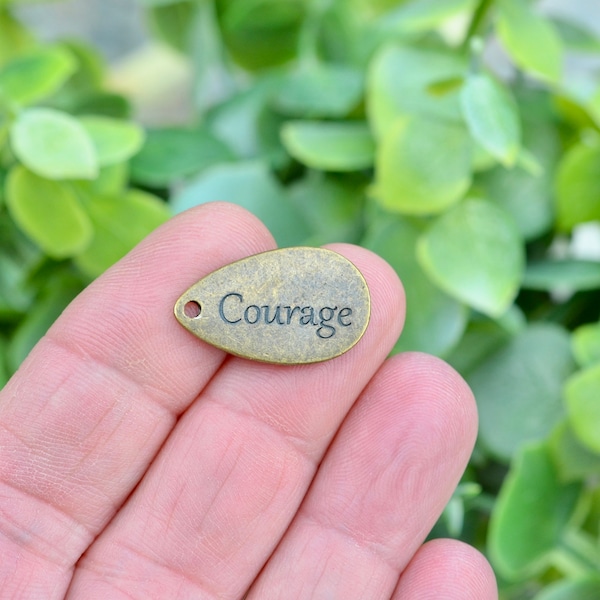 Bronze Courage   Custom Laser Engraved Charm CC383