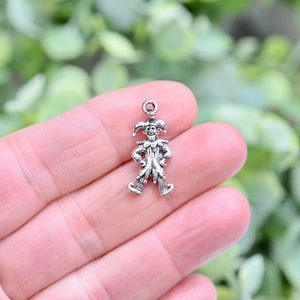 10  Clown, Jester Silver Tone Charms SC6240