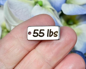 55 lbs Weight Loss Charm, 55 Pounds Milestone Gift, Engraved Stainless Steel Weight Loss Keepsake, Fitness Achievement CC150