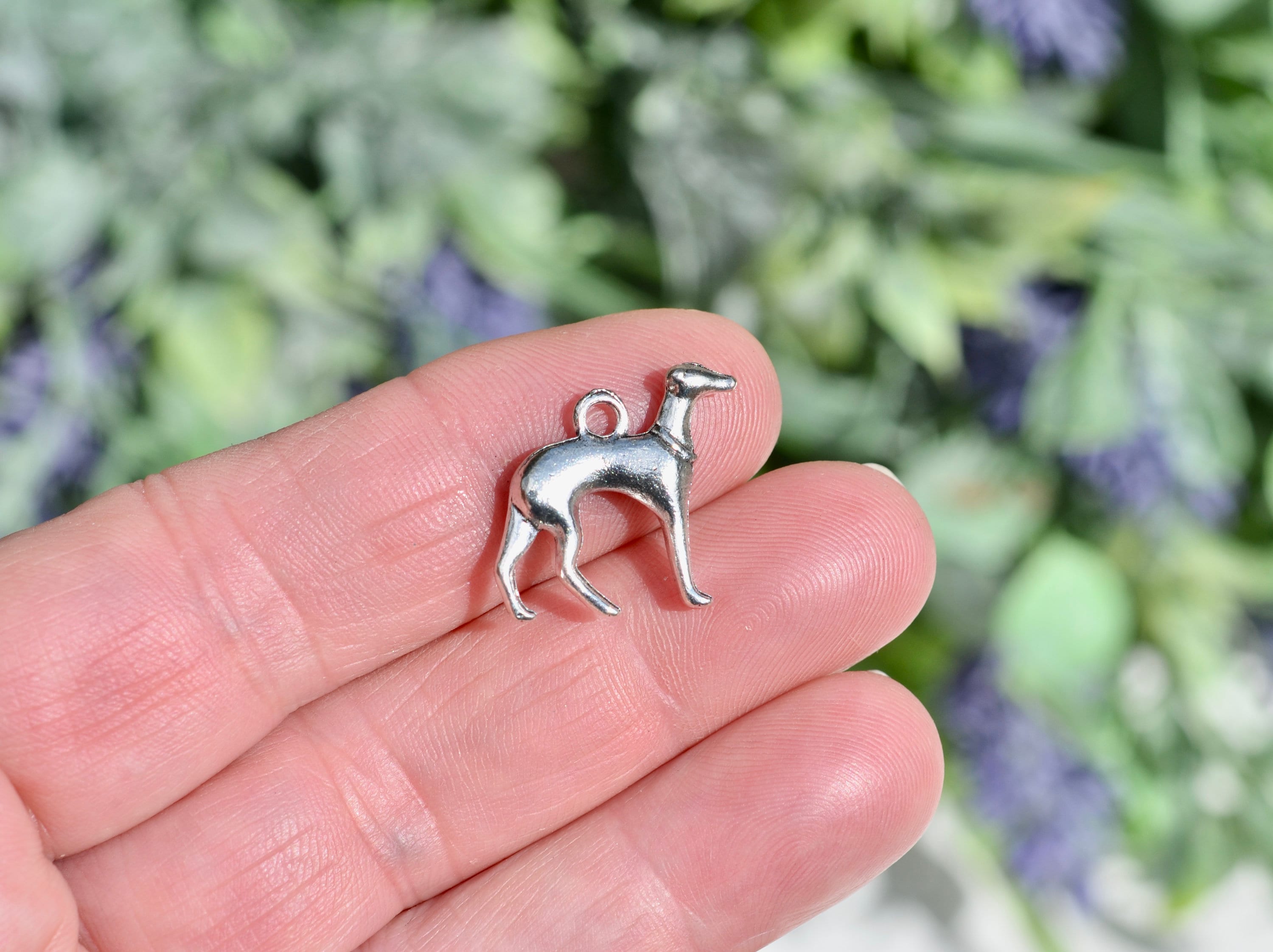 5 Greyhound 3D Silver Tone Dog Charms SC1477 Etsy Mexico