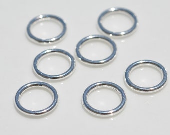 50 Jump Rings, 8mm Silver Tone Soldered F126