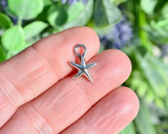 BULK 50 Starfish Silver Tone Charms SC5419