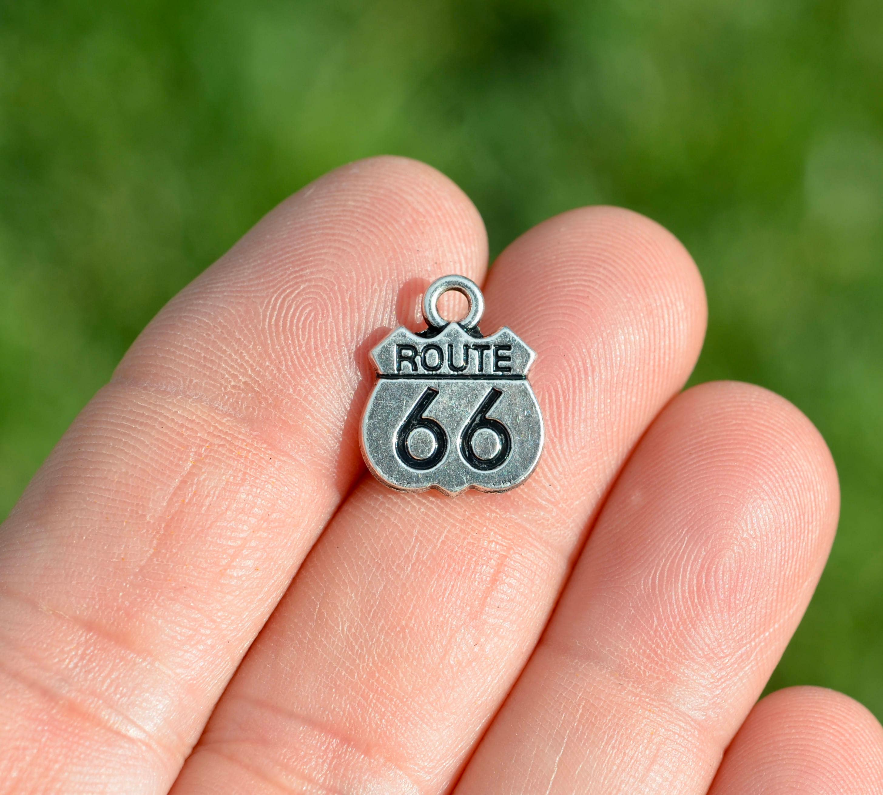 BULK 20 Route 66 Silver Tone Double Sided Charms SC3045 - Etsy