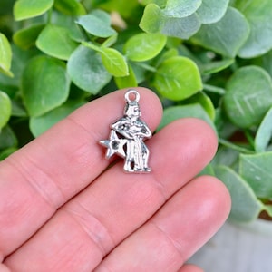 5 Aquarius Zodiac  Silver Tone Charms  SC6958