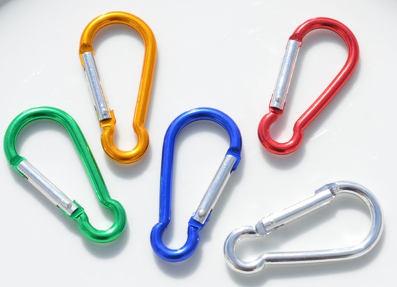 BULK 20 Mini Carabiner Clips Multi Color Aluminum F378 