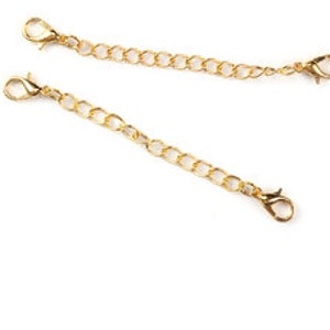 5  Extender Gold Tone Chains with Lobster Clasps F619