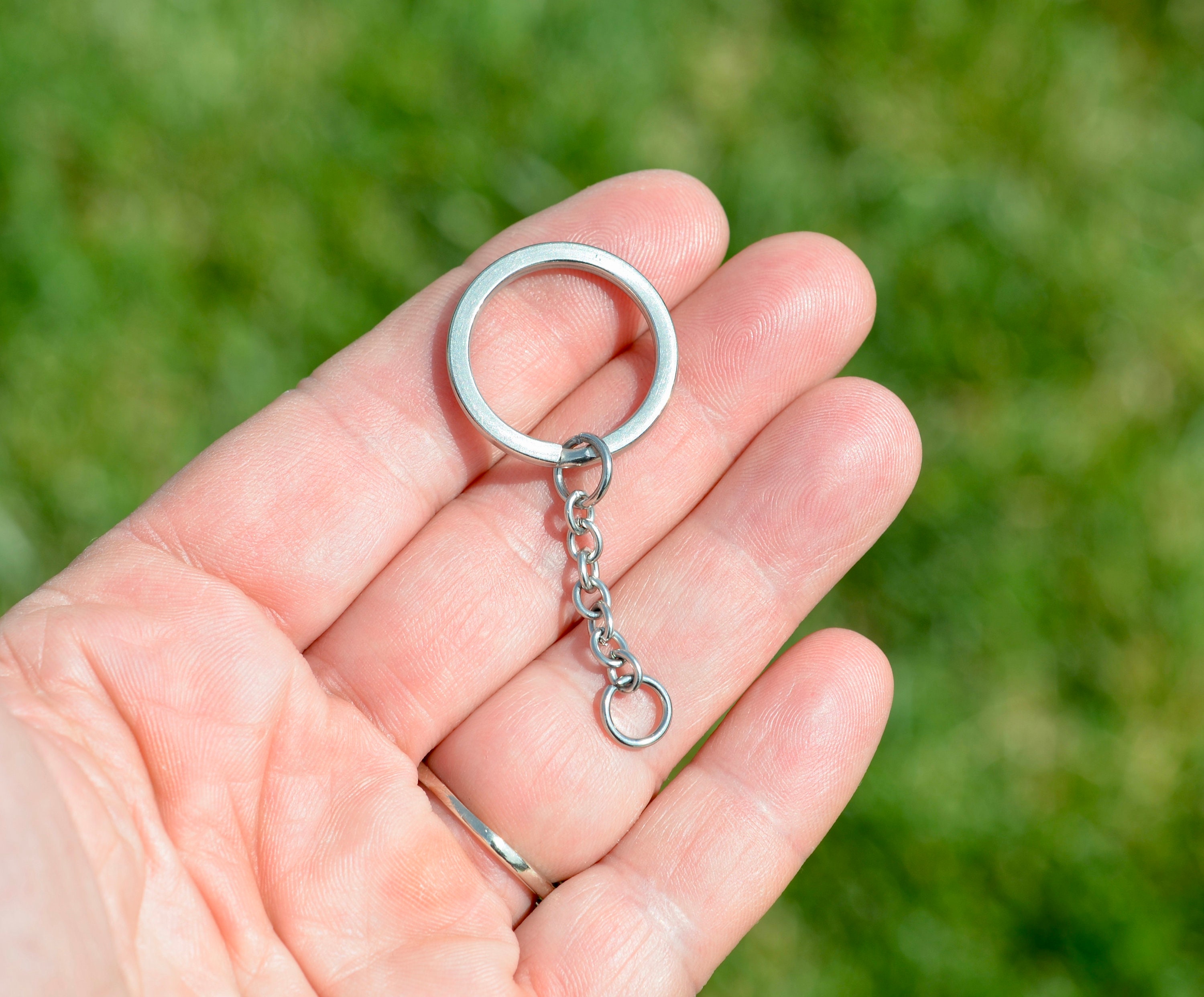 BULK 20 Stainless Steel 25mm Gunmetal Black Split Key Ring Holders