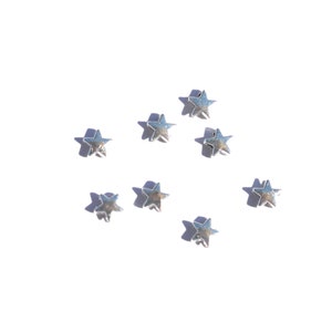 BULK 50  Tiny Star Shaped Silver Tone 5mm Beads  BD527