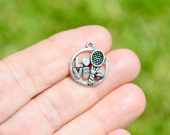 1  Love  Tennis Silver Tone Charm SC6210