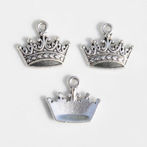 BULK 50 Crown Silver Tone Charms SC1680 image 6