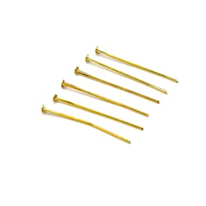 BULK 50 Gold Tone 30mm Head Pins F211