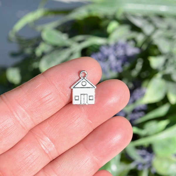 BULK 50   House Silver Tone Charms SC2095