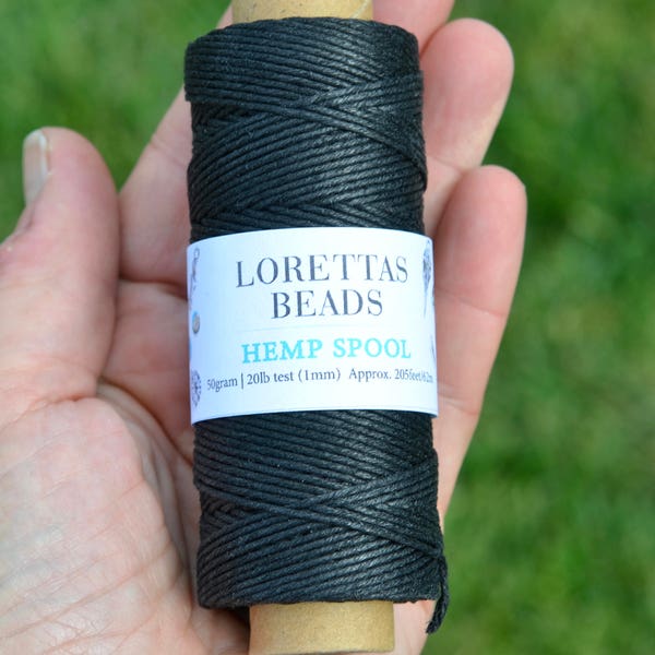 Black 20lb. Hemp Cord 1mm Spool HC210