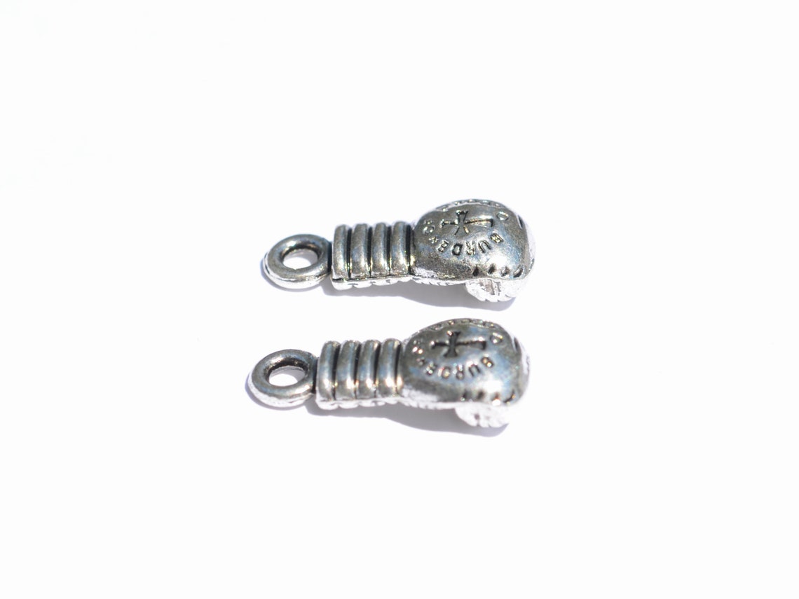 BULK 20 Boxing Glove Silver Tone 3D Charms SC5801 Etsy