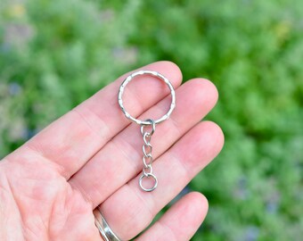 BULK 50  Key Ring Holder Silver Tone with Extender Chain F321