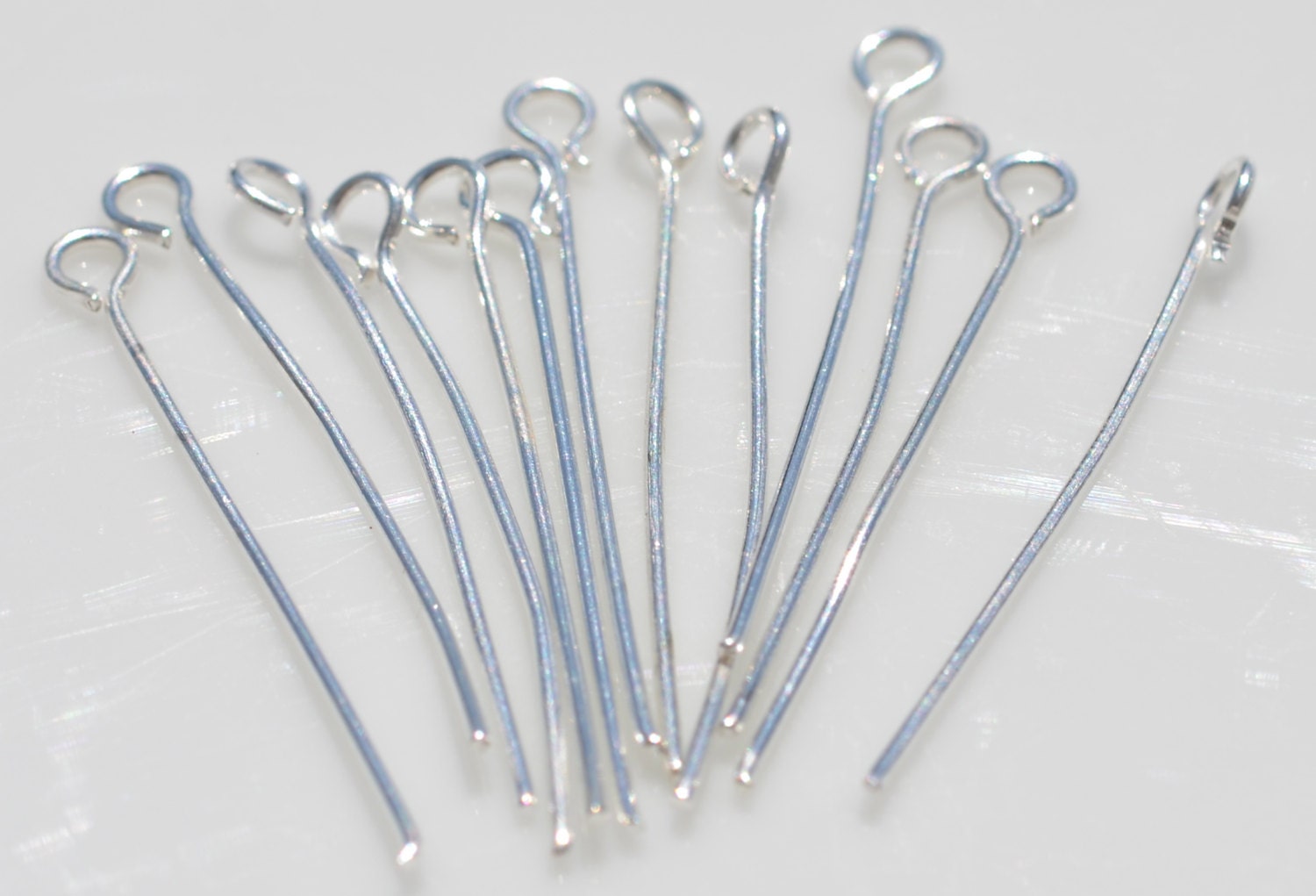 BULK 100 Silver Plated 28mm Eye Pins F291 Etsy